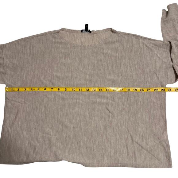 Eileen Fisher Long Sleeve Sweater Beige Size Medium 100% Merino Wool Lightweight - Picture 6 of 6